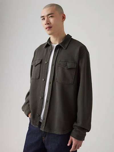 Levi's Bayview Soft Worker Cotton Knit Overshirt In Gray