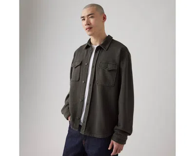 Levi's Bayview Soft Worker Cotton Knit Overshirt In Gray
