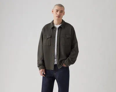 Levi's Bayview Soft Worker Cotton Knit Overshirt In Gray