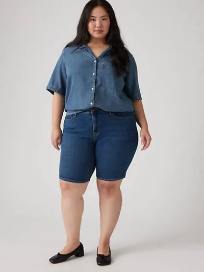 Levi's Shaping Bermuda Shorts (plus Size) In Blue