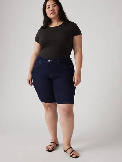 Levi's Plus Size High-rise Shaping Bermuda Shorts In Darkest Sky