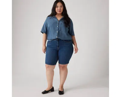 Levi's Shaping Bermuda Shorts (plus Size) In Blue