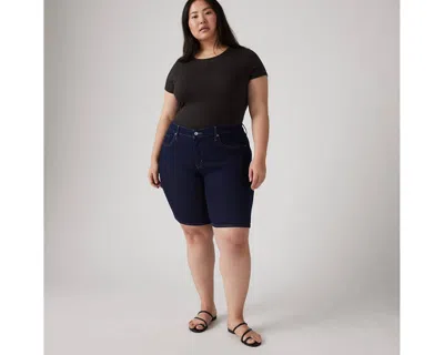 Levi's Plus Size High-rise Shaping Bermuda Shorts In Darkest Sky