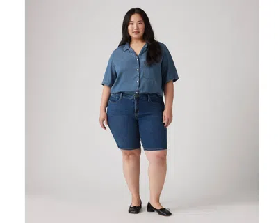 Levi's Shaping Bermuda Shorts (plus Size) In Blue