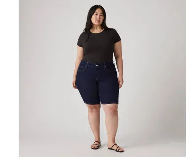 Levi's Plus Size High-rise Shaping Bermuda Shorts In Darkest Sky