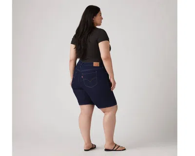 Levi's Plus Size High-rise Shaping Bermuda Shorts In Darkest Sky