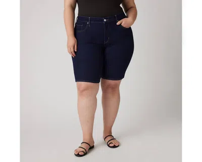 Levi's Plus Size High-rise Shaping Bermuda Shorts In Darkest Sky