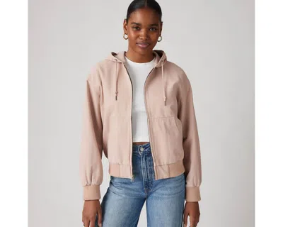 Levi's Relaxed Hooded Bomber Jacket In Brown