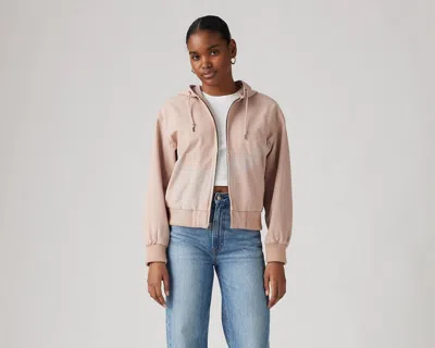 Levi's Relaxed Hooded Bomber Jacket In Brown