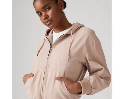 Levi's Relaxed Hooded Bomber Jacket In Brown