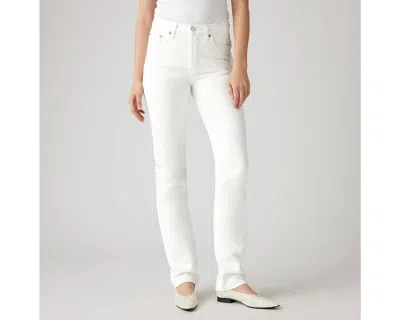 Levi's Premium 501 Jeans Womens White Denim Straight Leg Button Fly Ddr578 In Neutral