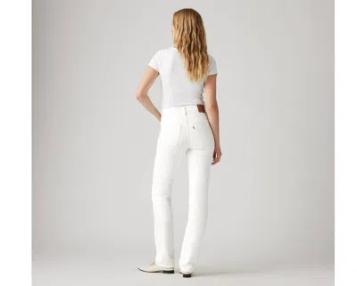 Levi's Premium 501 Jeans Womens White Denim Straight Leg Button Fly Ddr578 In Neutral
