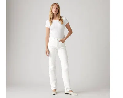 Levi's Premium 501 Jeans Womens White Denim Straight Leg Button Fly Ddr578 In Neutral