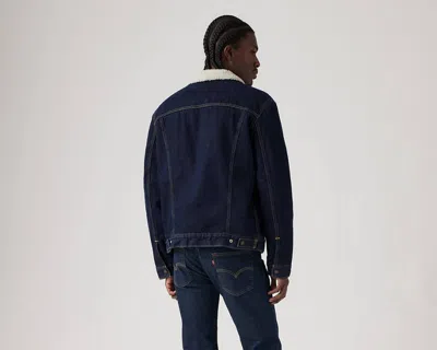 Levi's Type Iii Fleece Lined Denim Trucker Jacket In Juniper Rinse