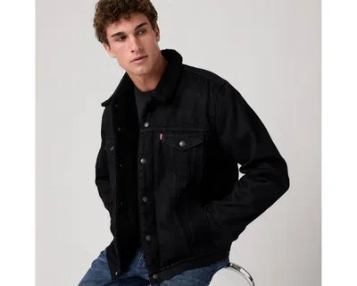 Levi's Relaxed Fit Faux Shearling Lined Denim Trucker Jacket In Berk