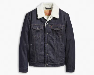 Levi's Type Iii Fleece Lined Denim Trucker Jacket In Juniper Rinse
