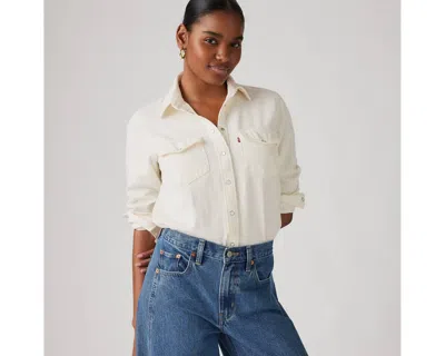 Levi's Ivory Lyocell Blend Iconic Western Shirt In Neutral