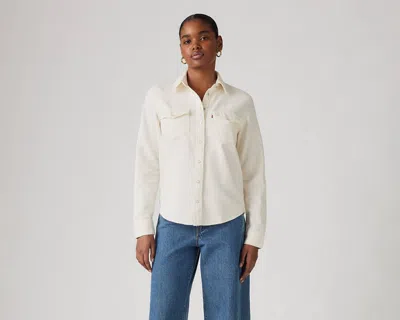 Levi's Ivory Lyocell Blend Iconic Western Shirt In Neutral