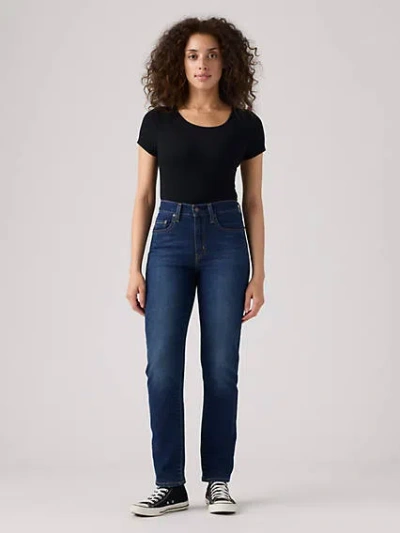 Levi's 724 High Rise Straight Jeans In Chelsea Carbon Glow