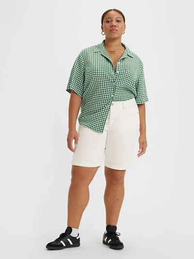 Levi's Plus Size High-rise Shaping Bermuda Shorts In White