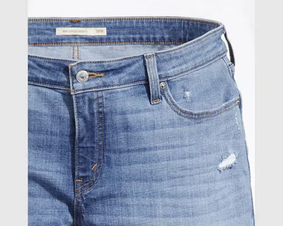 Levi's Plus Size Mid Length Distressed Denim Shorts In White