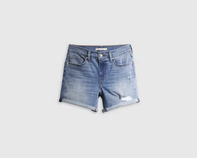 Levi's Women's Mid Rise Mid-length Stretch Shorts In Blue
