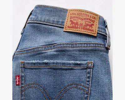 Levi's Women's Mid Rise Mid-length Stretch Shorts In Blue