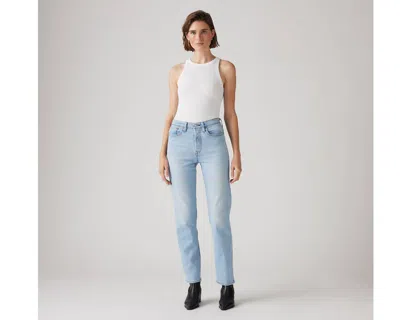 Levi's Ribcage High Waist Straight Leg Jeans In Blue