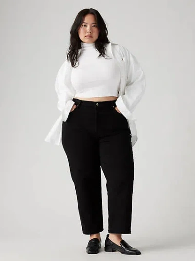 Levi's Ribcage Straight Ankle Jeans (plus Size) In Black Sprout
