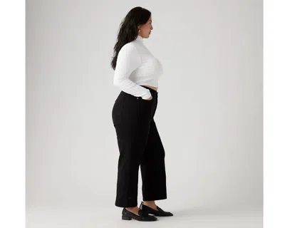 Levi's Ribcage Straight Ankle Jeans (plus Size) In Black Sprout