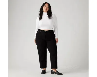 Levi's Ribcage Straight Ankle Jeans (plus Size) In Black Sprout