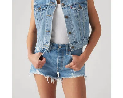 Levi's 501 Original High Rise Medium Wash Distressed Denim Shorts In Oxnard Audio