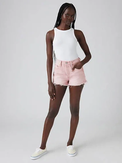 Levi's 501 Original High Rise Jean Shorts In Scraped Pale Mauve