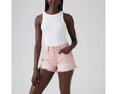 Levi's 501 Original High Rise Jean Shorts In Scraped Pale Mauve