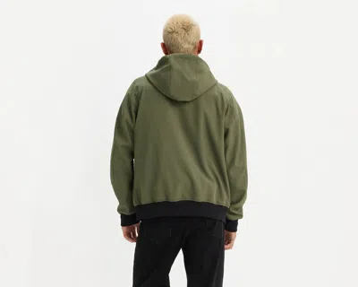 Levi's Soft Shell Hoodie Bomber Jacket In Green