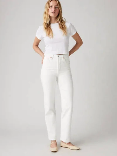 Levi's 501 High Rise Crop Jeans In Surprise Guest In White