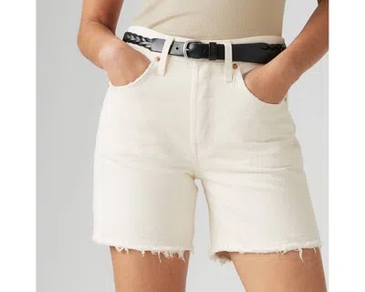 Levi's 501 Mid Thigh Shorts Ecru Booper No Damage In White