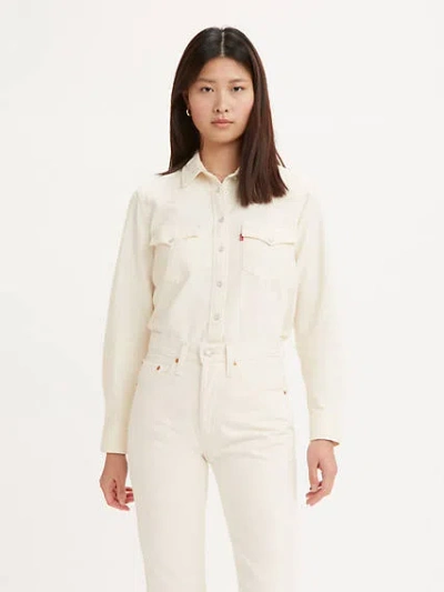 Levi's Ivory Lyocell Blend Iconic Western Shirt In Neutral