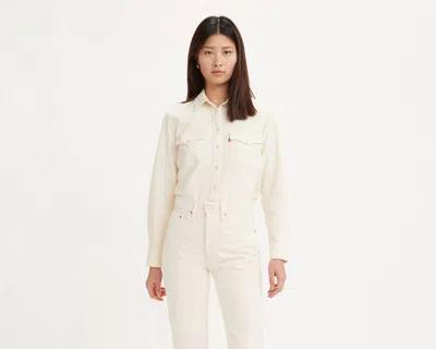 Levi's Ivory Lyocell Blend Iconic Western Shirt In Neutral