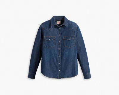 Levi's Iconic Western Denim Snap-up Shirt In Blue
