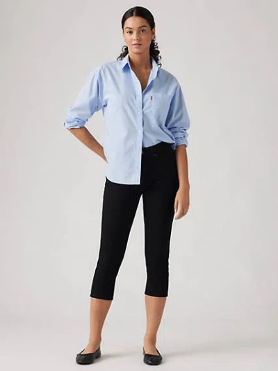 Levi's 311 Shaping Skinny Mid Rise Capri Pants In Soft Black