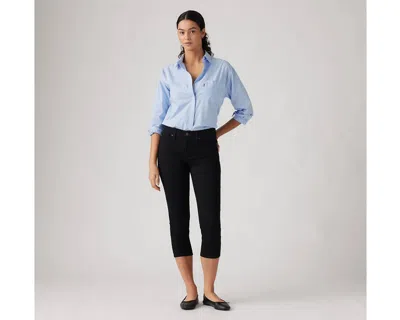 Levi's 311 Shaping Skinny Mid Rise Capri Pants In Soft Black