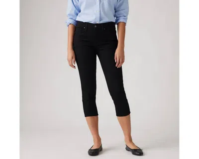 Levi's 311 Shaping Skinny Mid Rise Capri Pants In Soft Black