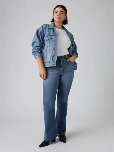 Levi's 726 High Rise Flare Jeans In Blue Wave Mid