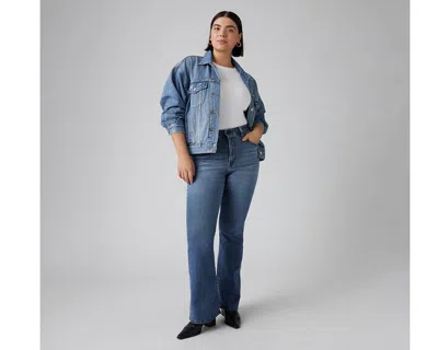 Levi's 726 High Rise Flare Jeans In Blue Wave Mid