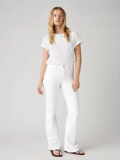 Levi's 726 High Rise Flare Jeans In Soft Clean White