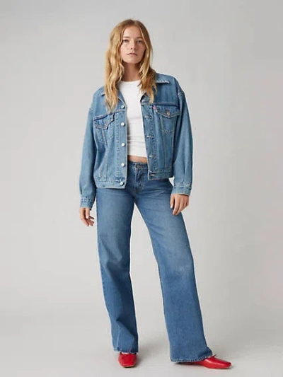 Levi's Low Loose Wide Leg Jeans In Real Recognize Real In Royal/sapphire Blue