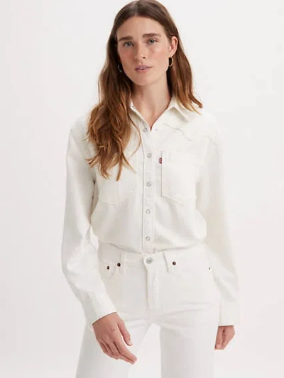 Levi's Ivory Lyocell Blend Iconic Western Shirt In Neutral