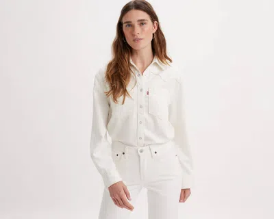 Levi's Ivory Lyocell Blend Iconic Western Shirt In Neutral