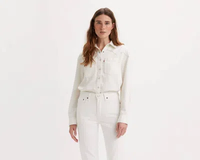 Levi's Ivory Lyocell Blend Iconic Western Shirt In Neutral